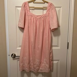 Draper James Maren dress, pink with white embroidery, size 1X
